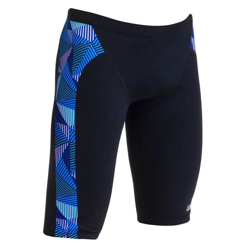 Funky Trunks Boy's Training Swim Jammers Blue Bars-1